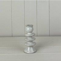 KDMD Grey Cosy Glazed Ceramic Candle Holder with Textured Detail - 14mm