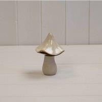 KDMD Small Beige Mottle Ceramic Mushroom Decoration