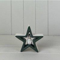 KDMD Dark Green Ceramic Star with Snowman Decoration