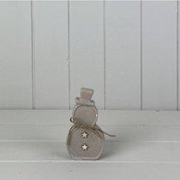 KDMD Sand Texture Effect Ceramic Snowman Dcoration in Light Sand