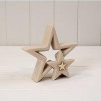 KDMD Sand Texture Effect Ceramic Star Decoration - 15mm in Light Sand