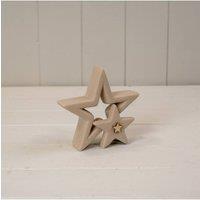 KDMD Sand Texture Effect Ceramic Star Decoration - 12mm in Light Sand