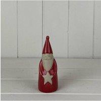 KDMD Red/White Ceramic Santa Decoration with LED in Red