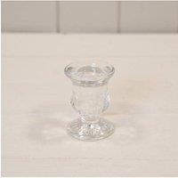 KDMD Clear Petite Glass Candle Stick Holder