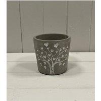 KDMD Grey Rustic Cement Love Tree Pot