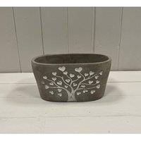 KDMD Grey Cement Love Tree Trough