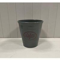 KDMD Grey Round Love Heart Tree Plastic Planter 5.6LTR in Dark Grey