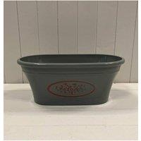 KDMD Grey Round Love Heart Tree Trough Plastic Planter 7.7LTR in Dark Grey