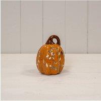 KDMD Brown Ceramic Pumpkin Tealight in Orange