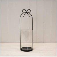 KDMD Large Black Metal Candle Holder with Bow