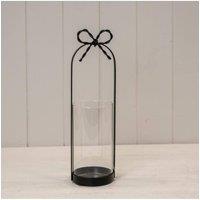 KDMD Small Black Metal Candle Holder with Bow