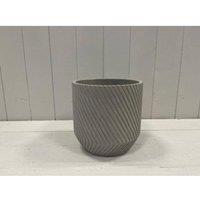 KDMD 16cm Cylinder Diagonal Grid Pot in Grey
