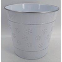 KDMD White Rustic Frosted Snowflakes Pot - 19mm in Off-White