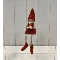 KDMD Orange Boucle Sitting Doll with Wooden Heart
