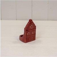 KDMD Red Ceramic Tealight Holder House with Round Edged Roof