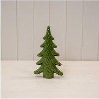 KDMD Medium Dimpled Green Ceramic Christmas Tree Ornament in Dark Green