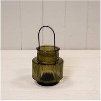 KDMD Olive Green Glass Candle Holder Small
