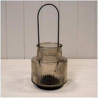 KDMD Smokey Brown Large Glass Candle Holder with handle