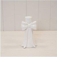 KDMD Tall Draping Bow Candle Holder in White