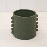 KDMD Dimpled Olive Green Planter with Bobbins