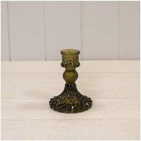 KDMD Olive Green Glass Candle Holder - Large