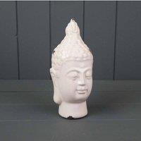 KDMD White Ceramic Buddha Head - 19mm
