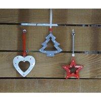 KDMD Set of Three Hanging Metal Tree Decorations