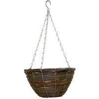 KDMD Rattan Round Hanging Basket 10 inch 4 Pack in Dark Brown