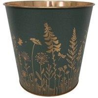 KDMD Dark Green Wild Flowers Zinc Pot 2 Pack