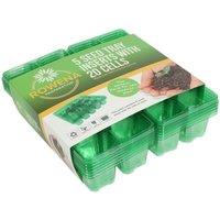 KDMD 5 Green Seed Trays with 20 Cells 2 Pack