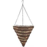 KDMD Round Cone Reeth Hanging Basket 12 inch in Brown