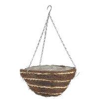 KDMD Round Reeth Hanging Basket 14 inch in Brown