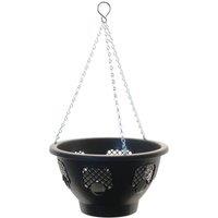 KDMD Easy Fill Hanging Basket 12 Inch in Black