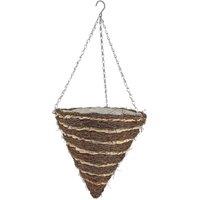 KDMD Round Cone Reeth Hanging Basket 14 inch in Brown