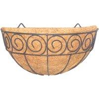 KDMD Scroll Design Wall Basket with Coco Liner 30cm in Brown
