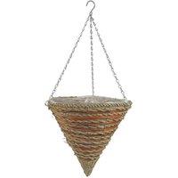 KDMD Round Cone Kettlewell Hanging Basket 14 inch in Brown