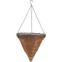 KDMD Round Cone Buckden Hanging Basket 14 inch in Brown