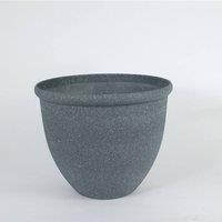KDMD 12 Inch Plastic Stone Effect Planter in Grey