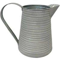 KDMD Grey Antique Ribbed Zinc Jug Indoor Plant Pot