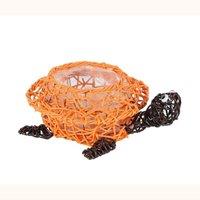 KDMD Orange Brown Wire Turtle Planter