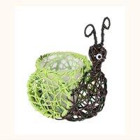 KDMD Green Brown Wire Snail Planter