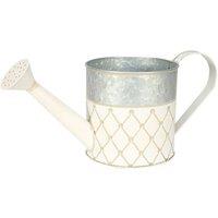 KDMD Two Tone Crosshatch Pattern Watering Can in Silver