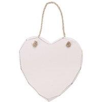 KDMD Plain Heart Hanging Plaque 12cm 2 Pack in White