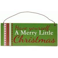 KDMD Christmas Wall Plaque - Merry Little Christmas 2 Pack in Green
