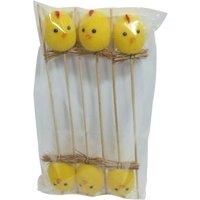 KDMD Yellow Chick Pick 2 Pack Table Decorations