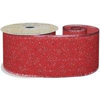 KDMD Red Glitter Palm Ribbon 63mm x 10yds
