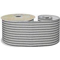 KDMD White & Black Striped Fabric Ribbon 63mm x 9m