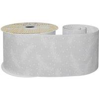KDMD White Wired Organza Ribbon with Spruce Leaves 63mm x 10 yards