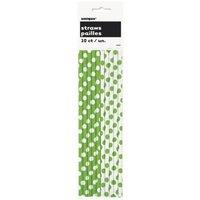 KDMD Lime Green Polka Dot Paper Straws Pack 10 4 Pack