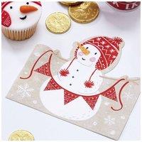 KDMD Shaped Christmas Snowman Napkins 2 Pack in White